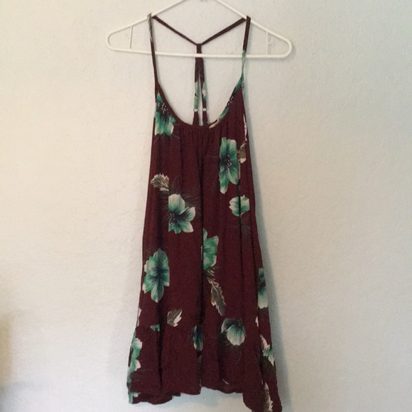 Burgundy floral Volcom dress - Picture 1 of 4